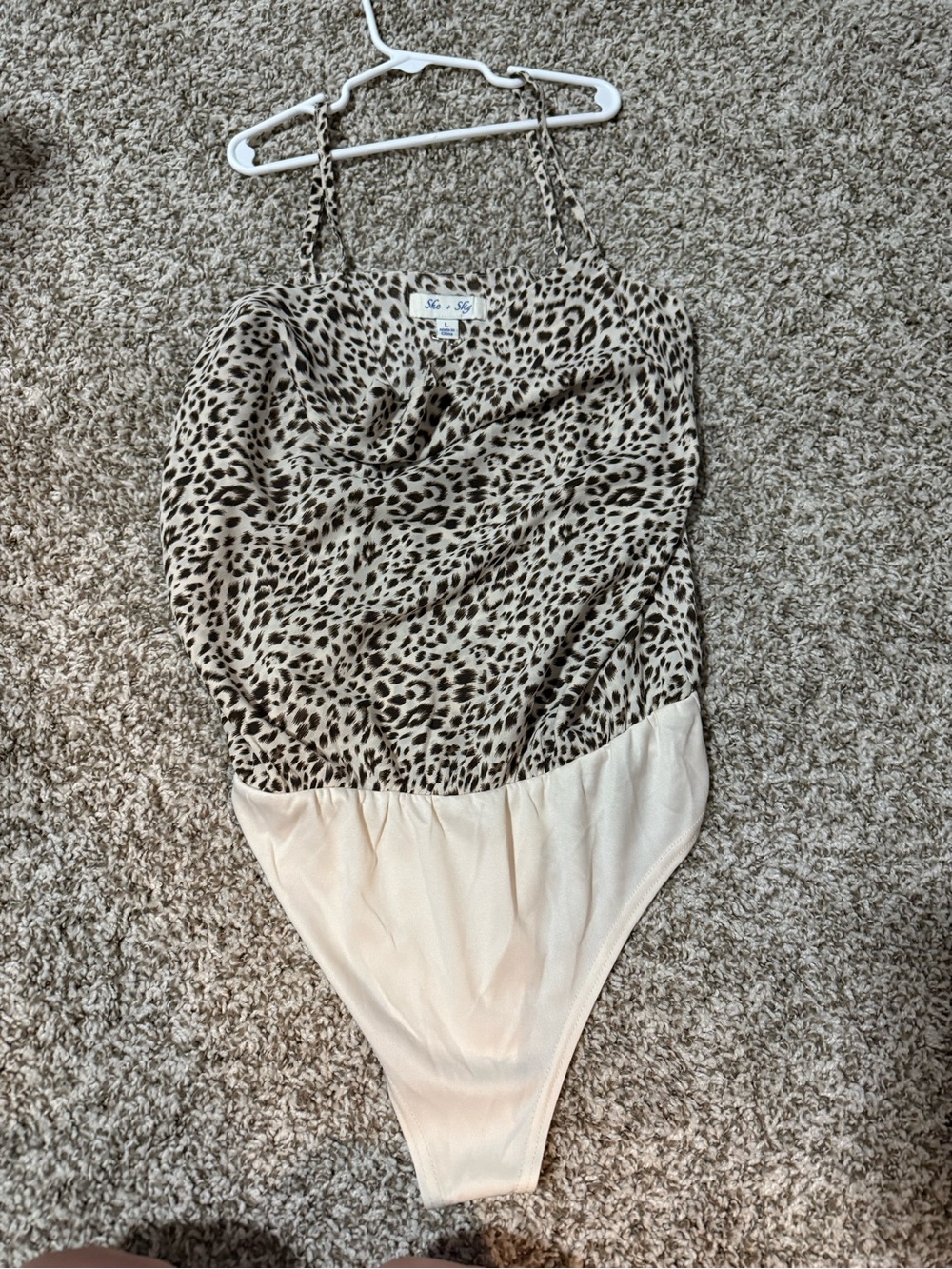 Leopard Print & Cream One-Piece Swimsuit